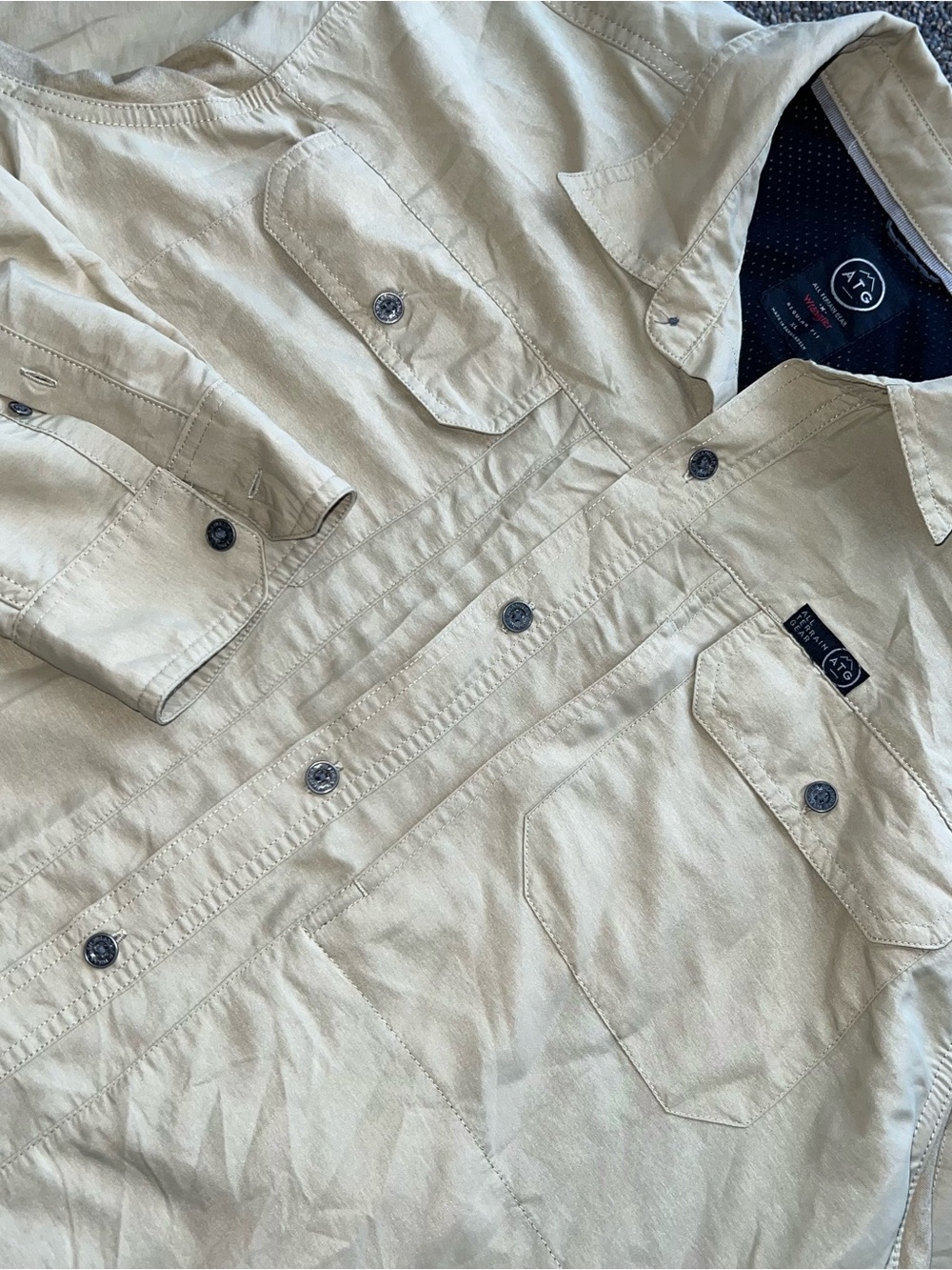 ATG X Wrangler Regular Fit Vented Outdoor Hiking Button Up Shirt Men’s Size XL